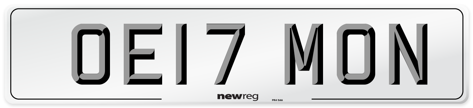 OE17 MON Number Plate from New Reg